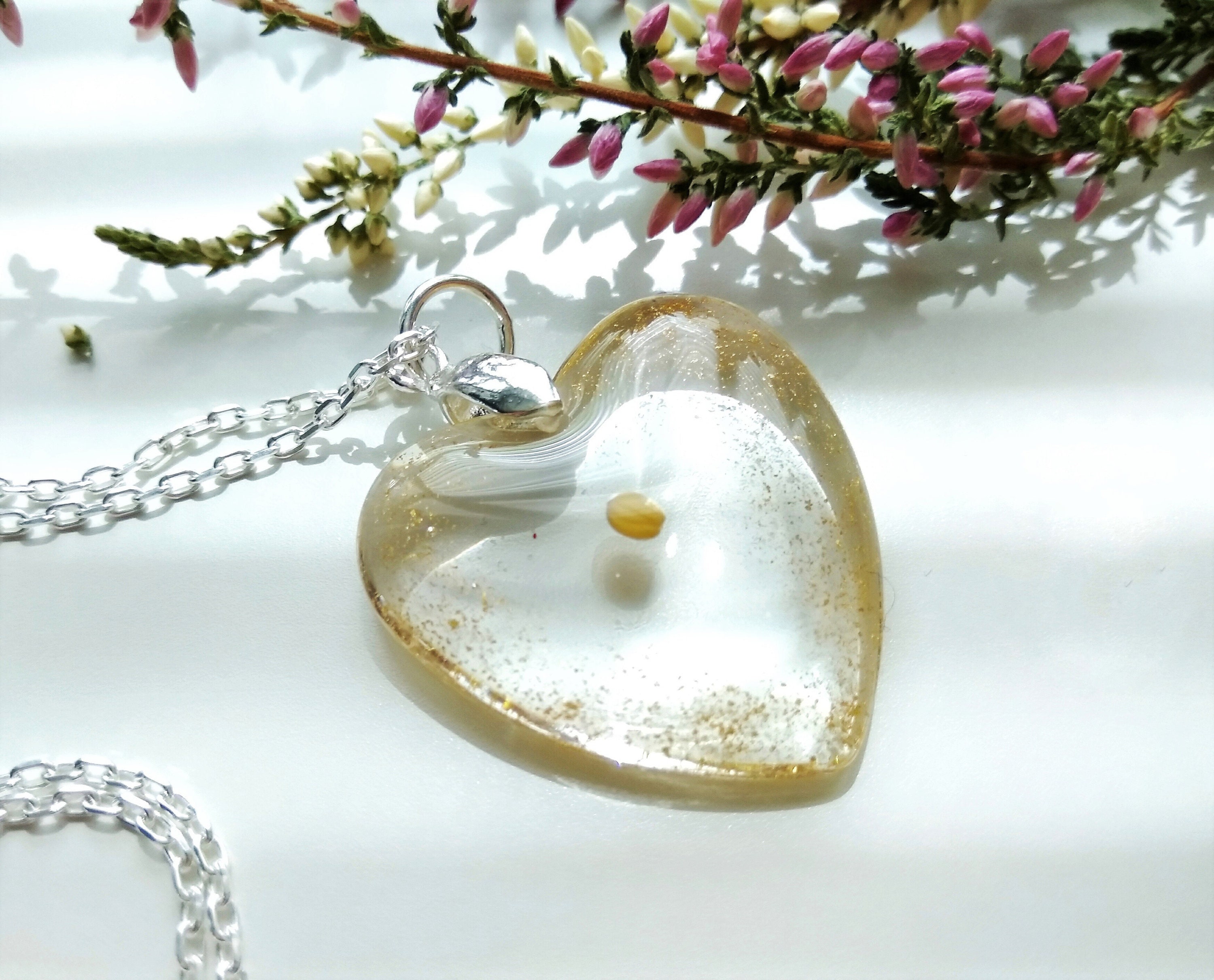 Collana Con Ciondolo A Cuore Faith Infinity, Semi Di Senape, Placcata Platino/Oro/Rosa/Nero. Gioiello Religioso In Acciaio Inox, Catena Regolabile 45+5 Cm. - 3