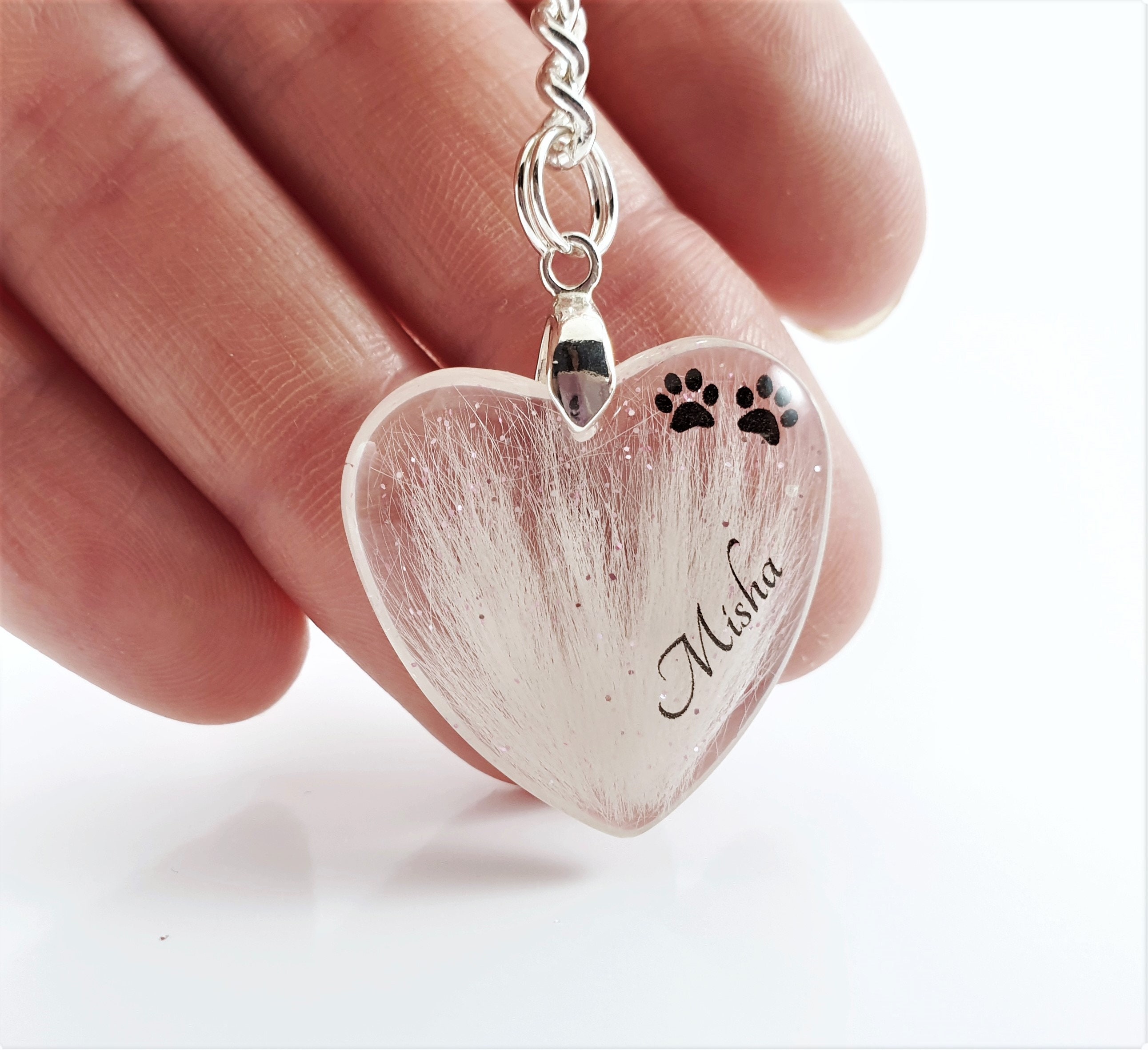 Pet hair keepsake Custom memorial jewelry Small heart Etsy