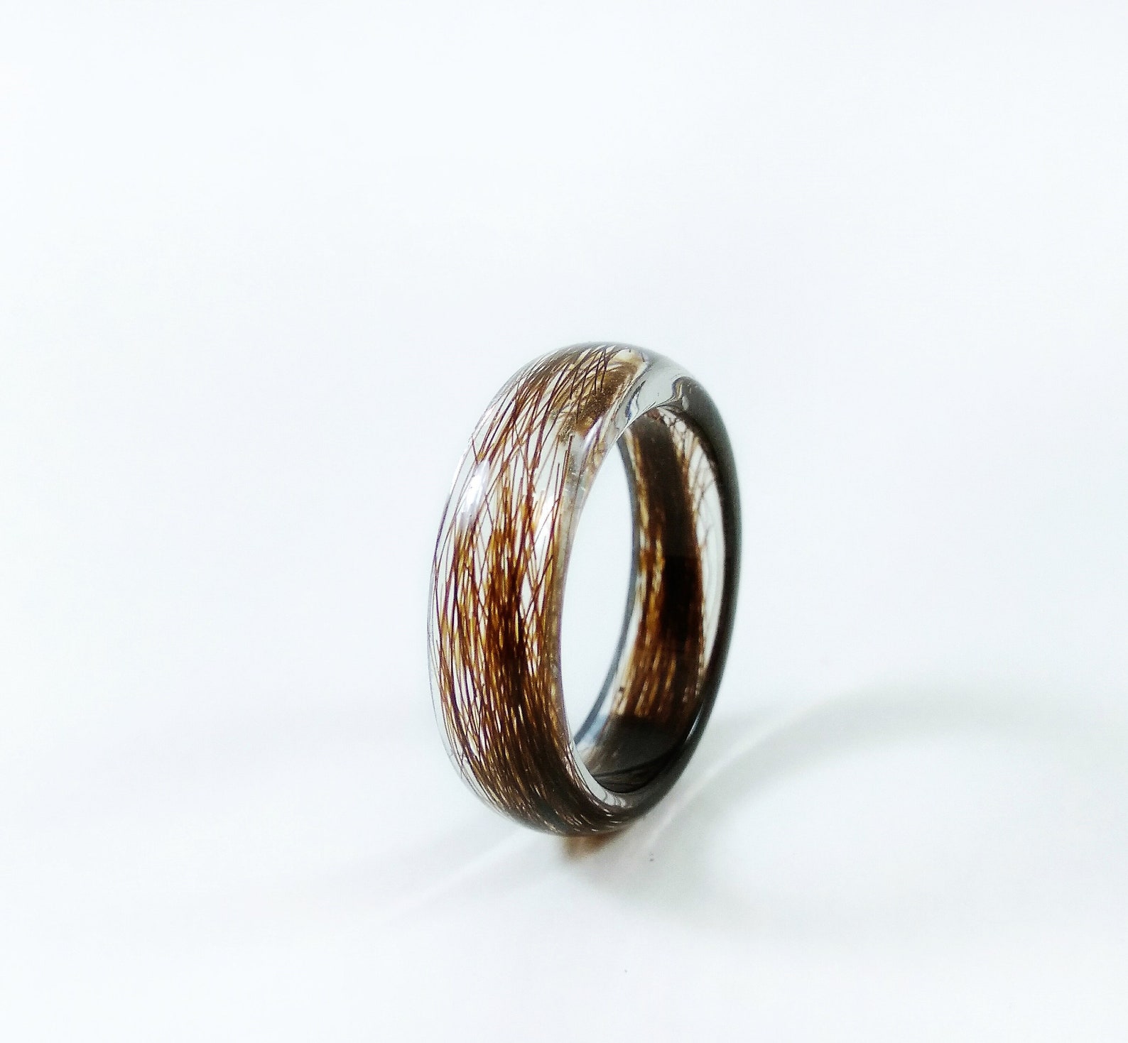 Lock of hair keepsake ring Custom resin jewelry Clear Etsy
