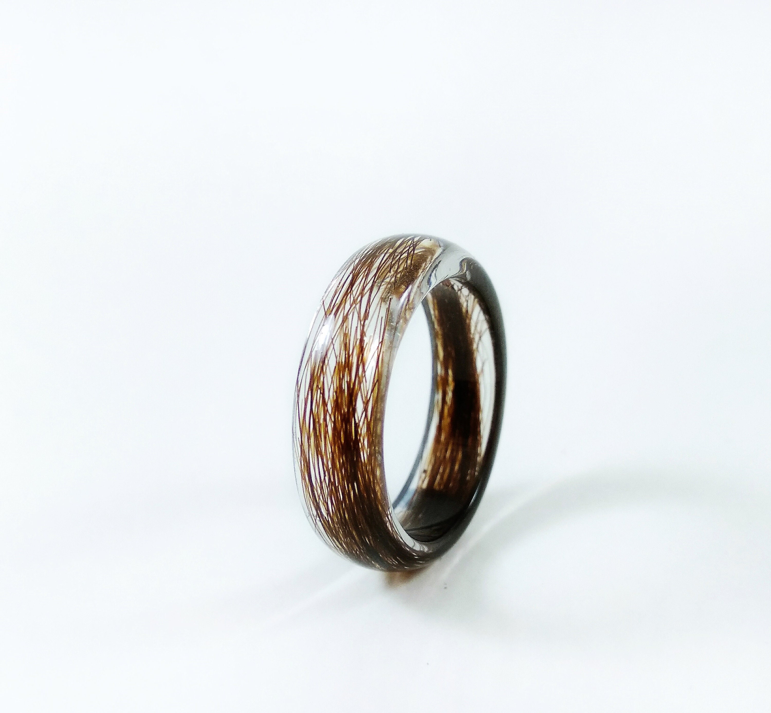 Lock of Hair Keepsake Ring Custom Resin Jewelry Clear Etsy UK