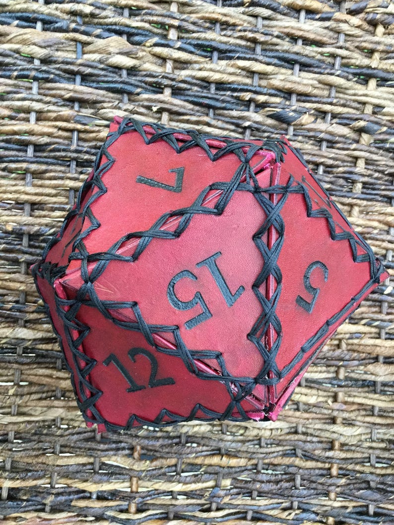 20 Sided Leather Dice Bag Etsy