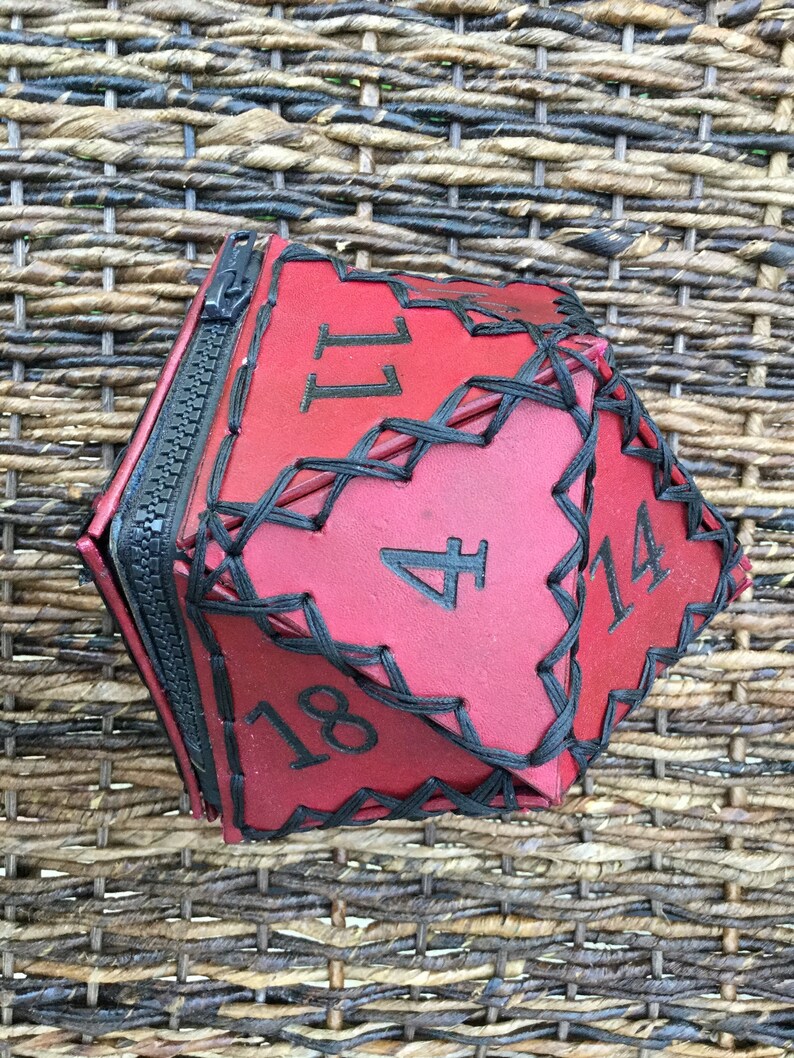 20 Sided Leather Dice Bag Etsy