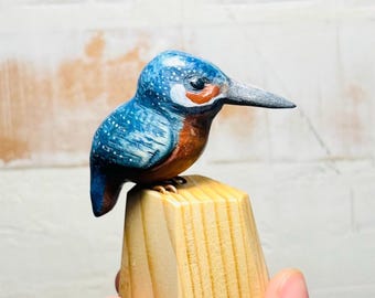 Kingfisher Sculpture, Blue Bird Figure, Gift for Bird Lover, Kingfisher Art, Unique Birthday Gift, Christmas Gift Ideas for Bird Lovers