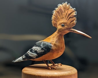 Hoopoe bird, wooden birds, christmas gift birds, birdwatcher's gifts, detailed birds, hoopoe sculpture, animal carvings
