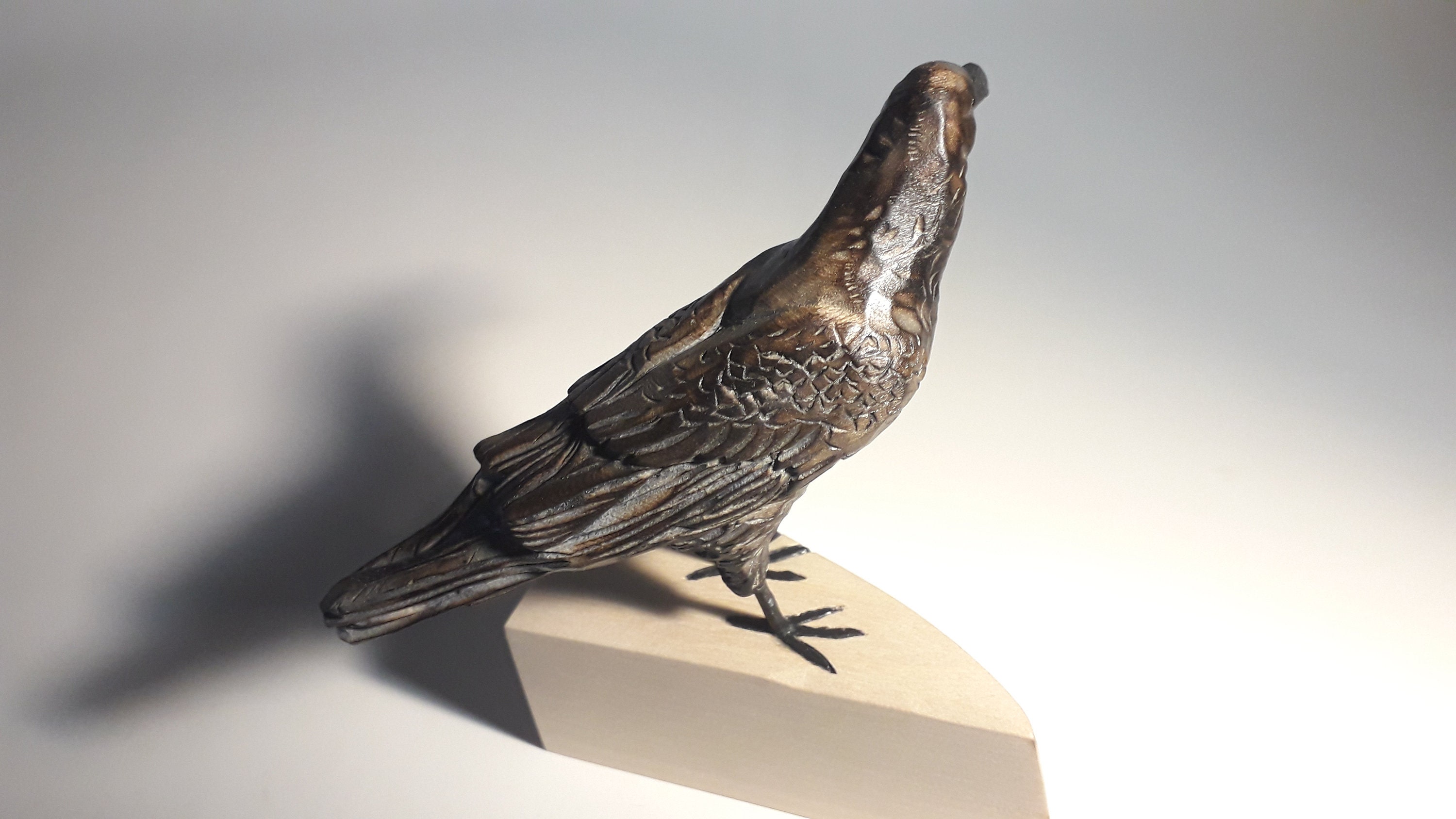 Wooden Raven statue hand carved sculpture raven art raven Etsy