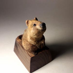 Quokka-beeldje, kleine houten Quokka, unieke dierencadeaus, Quokka-dier, handgesneden diersoort, dierencollectie