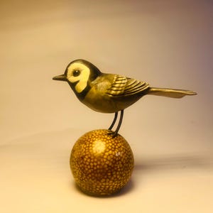 Wagtail Wooden Sculpture, Rustic Home Decor, Animal Collection, Handmade Detailed Birds 5.0 (518)