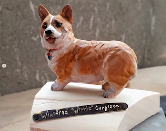 Custom Hand-Carved Wooden Dog Sculpture, Detailed Pet Figurine, Dog Lovers Gift