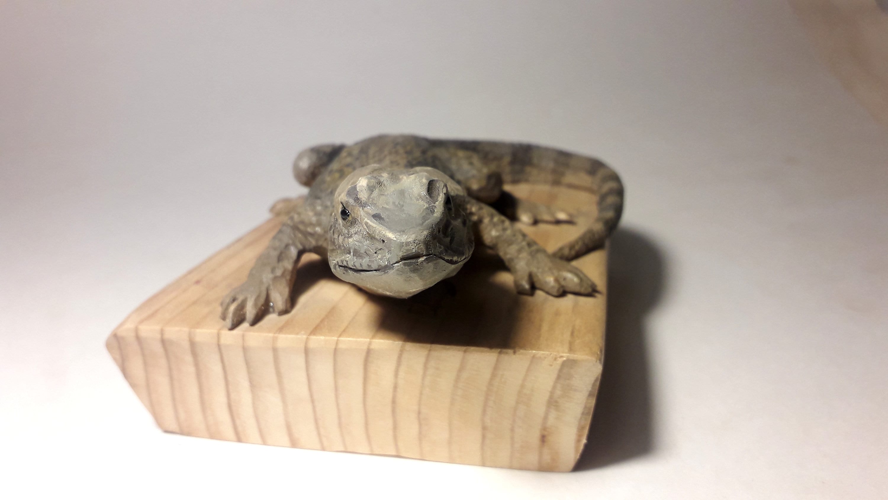 Lizard Sculpture Wooden Large Lizard Animal Carving Etsy