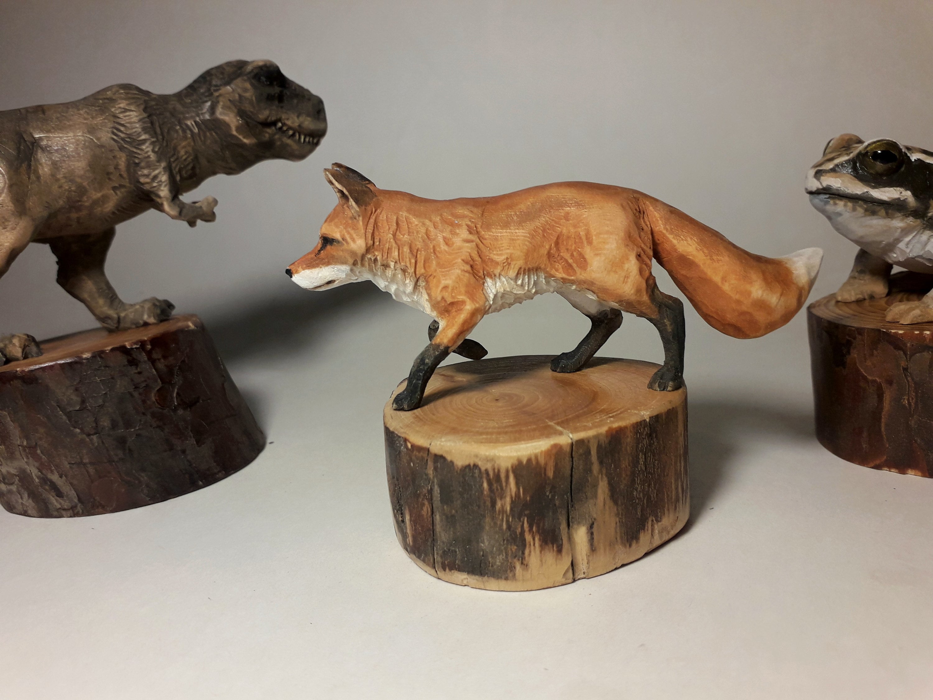Red Fox Sculpture Wooden Figurine Animal Collectible Fox Etsy