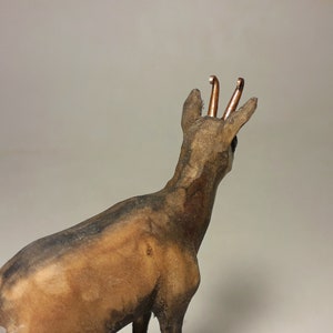 Chamois sculpture, wooden chamois, animal carving, handmade chamois, mountain goat, animal gift, chamois figurine, animal collectible image 9