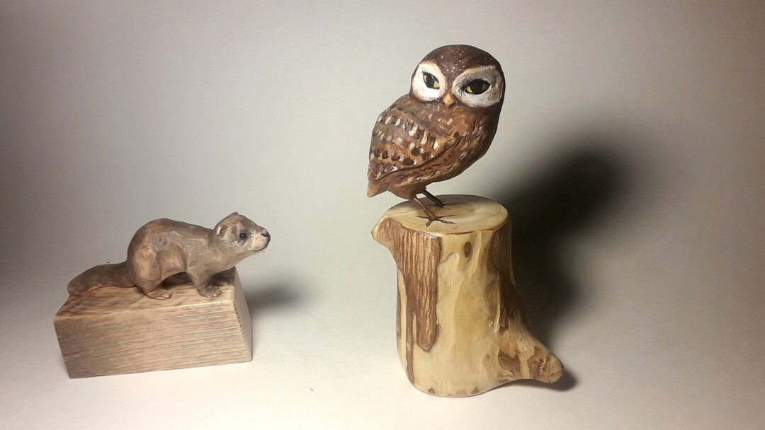Little Owl Figurine, Owl Lovers Gift, Owl Collectible, Wooden Gift, Owl