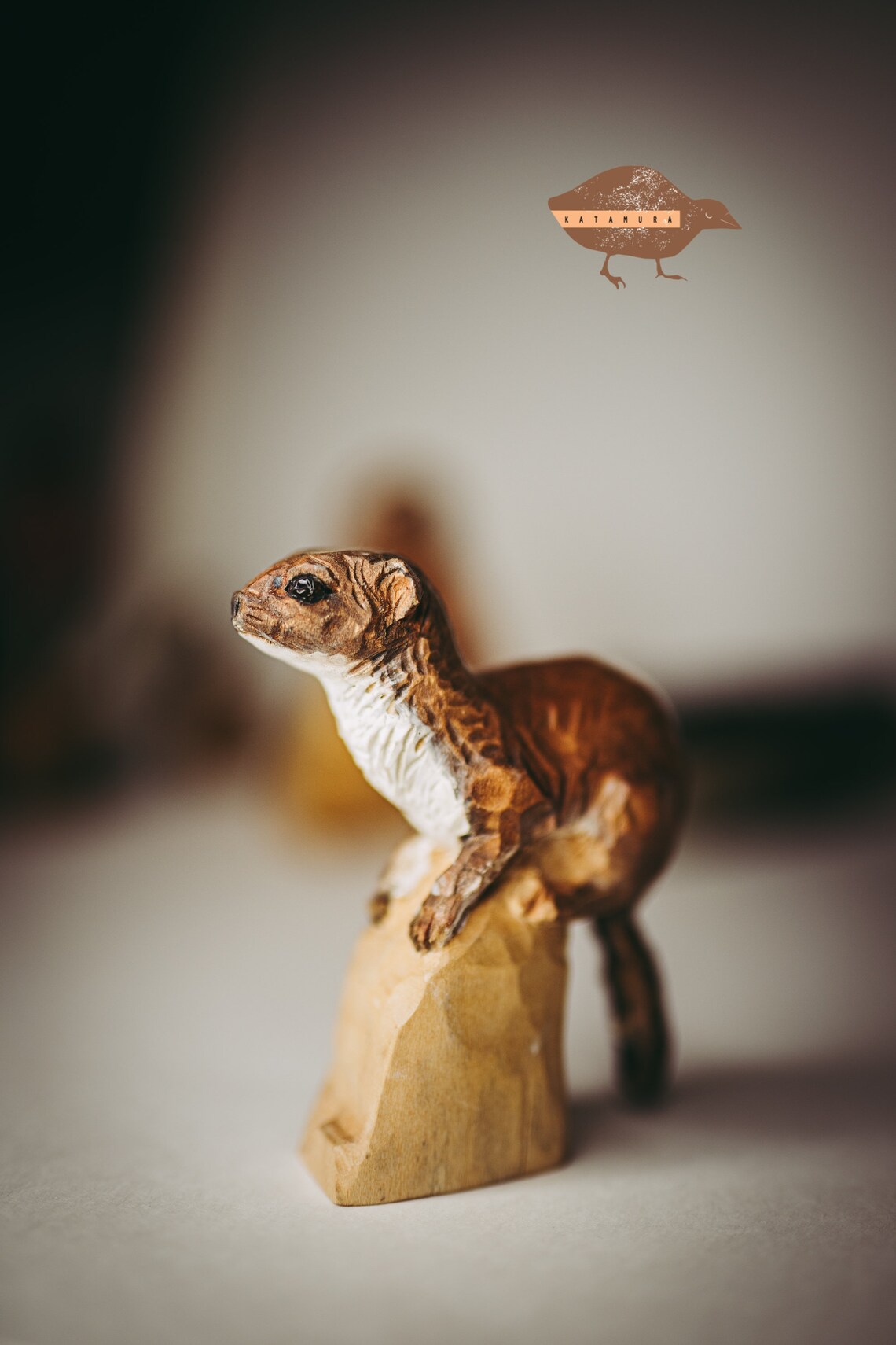 Weasel Sculpture Weasel Wooden Figurine Least Weasel Animal - Etsy