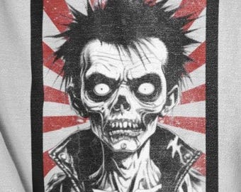 Classic Japanese Punk Rock Zombie T-shirt,  FLCL(Never Knows Best)