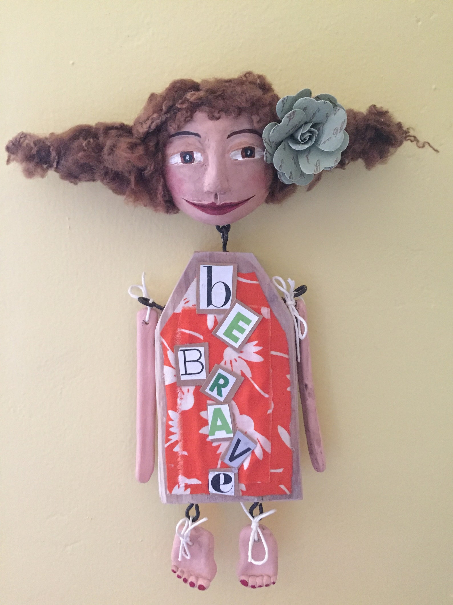Beth Art Doll, Wall Art Doll, OOAK Art Doll, Whimsical Art Doll, Doll