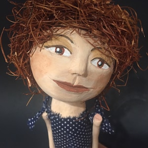 Judy: paperclay art doll, sculpted figurine, OOAK art doll, collectable