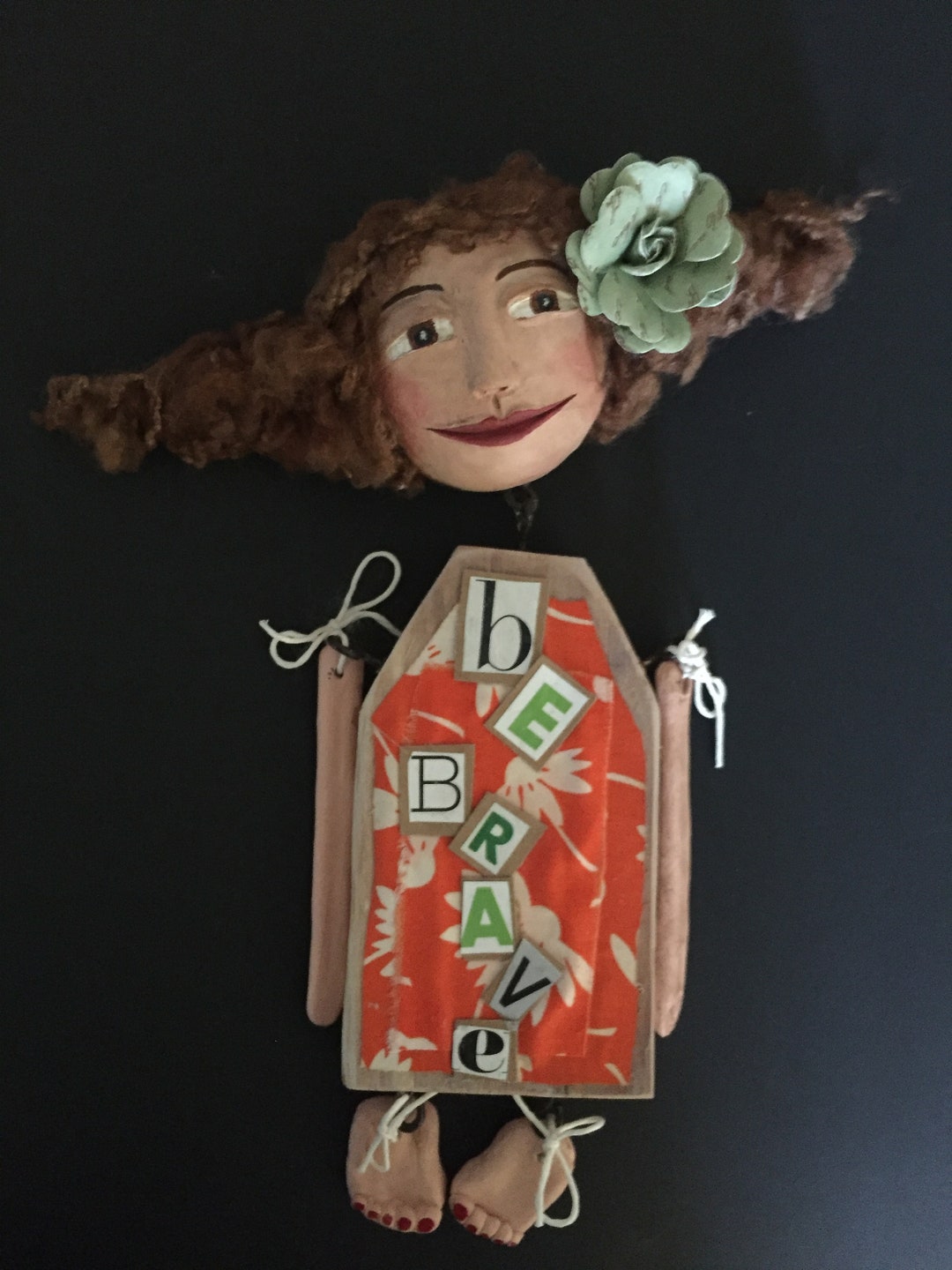 Beth Art Doll, Wall Art Doll, OOAK Art Doll, Whimsical Art Doll, Doll