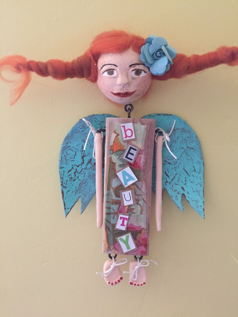 Maggie Angel Art Doll, Angel Figurine, Sculpted Angel, Whimsical Angel