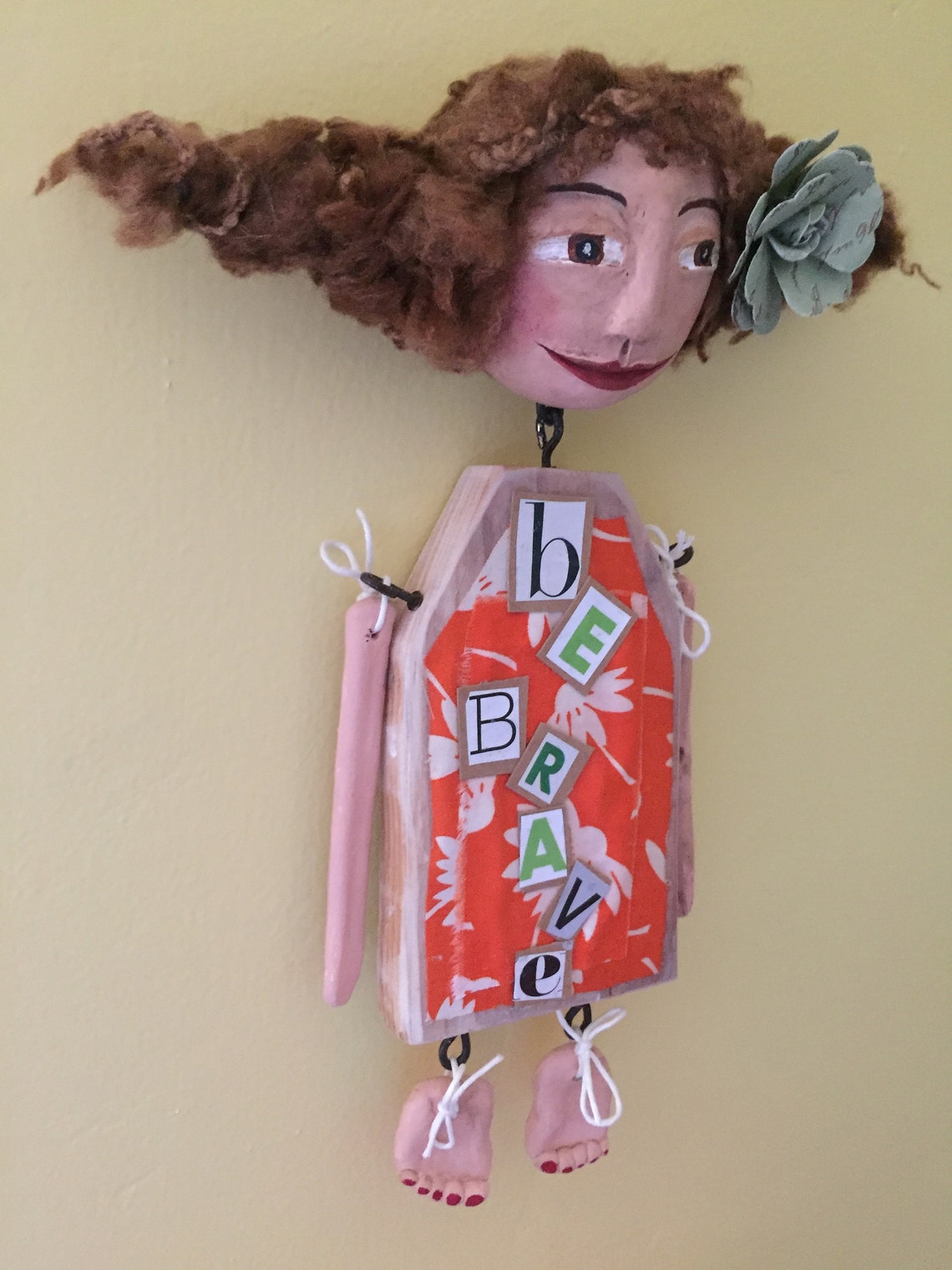 Beth Art Doll, Wall Art Doll, OOAK Art Doll, Whimsical Art Doll, Doll