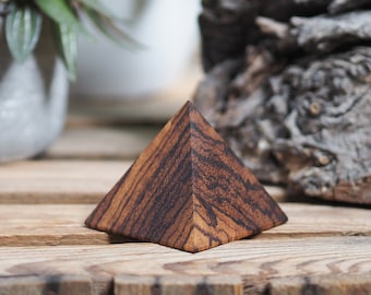 Wooden cremation keepsake. Urn. Keep a token of a loved ones ashes in an attractive, discrete and secure wooden pyramid. Miniature urn.