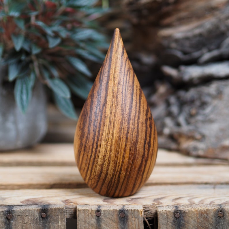 Wooden keepsake made from Zebrano wood. Cremation urn. Keep a token of a loved ones ashes in an attractive, secure wooden miniature urn image 8