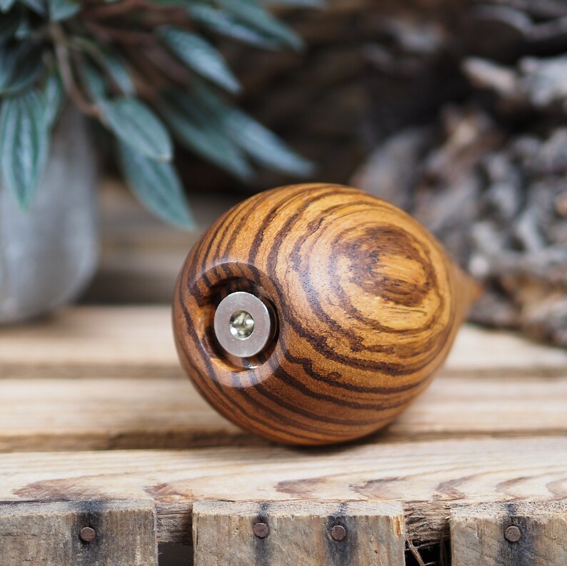 Wooden keepsake made from Zebrano wood. Cremation urn. Keep a token of a loved ones ashes in an attractive, secure wooden miniature urn image 3