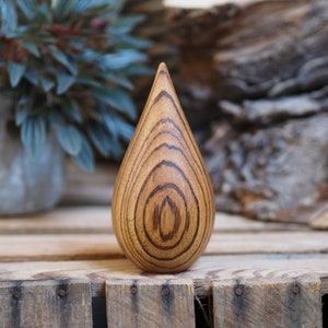 Wooden keepsake made from Zebrano wood. Cremation urn. Keep a token of a loved ones ashes in an attractive, secure wooden miniature urn image 1