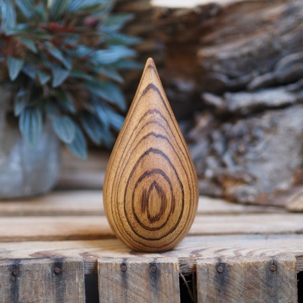 Wooden keepsake made from Zebrano wood. Cremation urn. Keep a token of a loved ones ashes in an attractive, secure wooden miniature urn