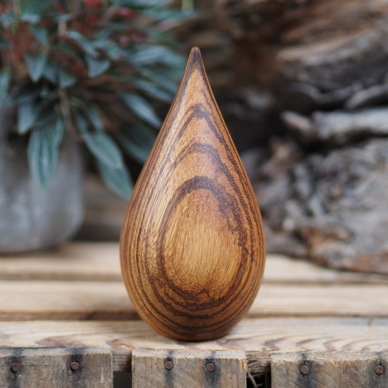 Wooden keepsake made from Zebrano wood. Cremation urn. Keep a token of a loved ones ashes in an attractive, secure wooden miniature urn image 9