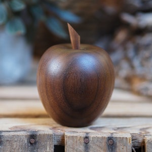 Wooden Apple keepsake. Cremation urn. Keep a token of a loved ones ashes in an attractive, discrete and secure wooden apple. Miniature urn. image 3