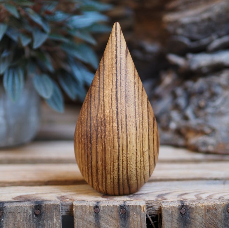 Wooden keepsake made from Zebrano wood. Cremation urn. Keep a token of a loved ones ashes in an attractive, secure wooden miniature urn image 10