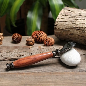 Pau Ferro Wood Razor Handle: Mach 3 or Fusion, Handmade
