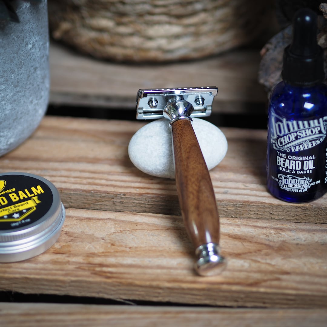 Walnut Wood Safety Razor: Retro Style Shaving Gift - Etsy