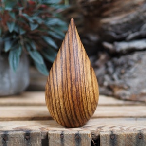 Wooden keepsake made from Zebrano wood. Cremation urn. Keep a token of a loved ones ashes in an attractive, secure wooden miniature urn image 2