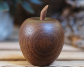 Wooden apple made from Walnut wood Apple. Housewarming. Home ornament. Apple for teacher. Anniversary Gift. Birthday Gift.