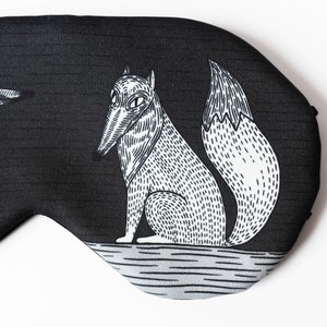 Fox gift, sleep mask, fox lover gift, fox family print, gift for bestfriend, gift for animal lover, animal couple image 5