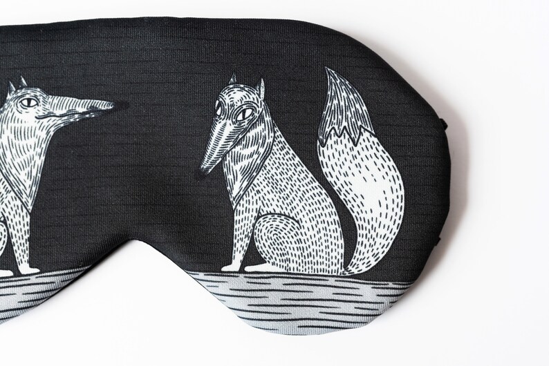 Fox gift, sleep mask, fox lover gift, fox family print, gift for bestfriend, gift for animal lover, animal couple image 5