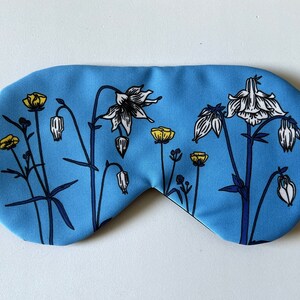 Eye Sleep Mask Soft Cotton Wildflowers Print Relax Summer Gift Blackout Travel Print UA Made Selfcare