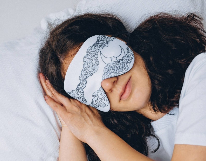 Moon gift, Sleep mask for women, Adjustable sleep mask, Cotton blindfold, gift for mom, self care gift image 1