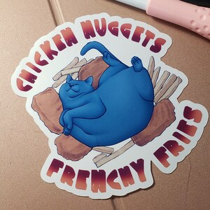 Adesivi Chicken Nuggets Frenchy Fries / Chonky Cat da 3,5&quot;