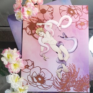 IMPERIUM original foiled art print | rose gold foil | symbolic | angels and demons | snakes