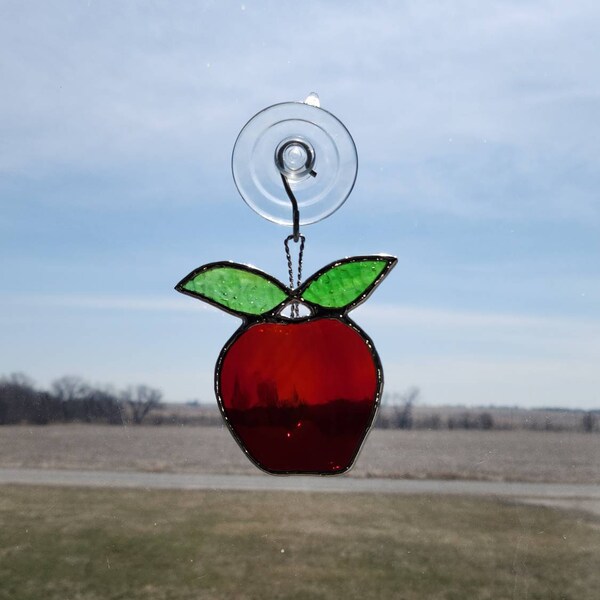 Stained glass apple, stained glass fruit