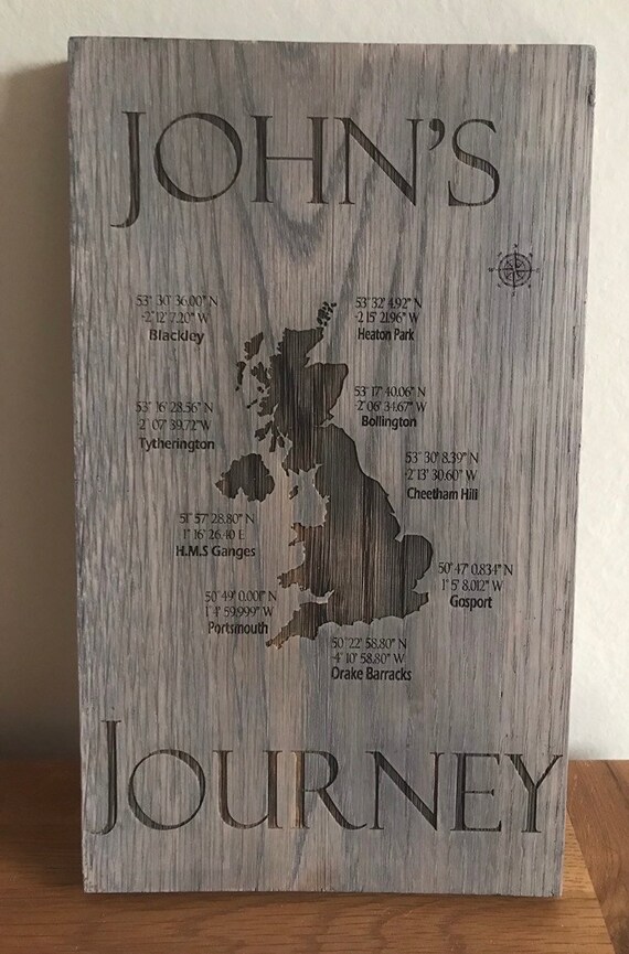 Personalised engraved oak wall plaque. Etsy