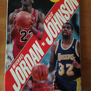 1989 Michael Jordan, Magic Johnson - Young Adult Book - By Richard Brenner - 12 &quot;Exciting Photos&quot; in Black and White