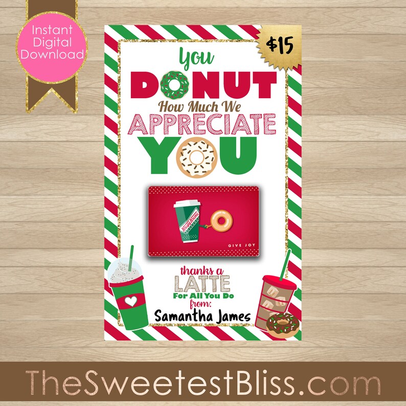 INSTANT DOWNLOAD Krispy Kreme Inspired Teacher Appreciation Etsy