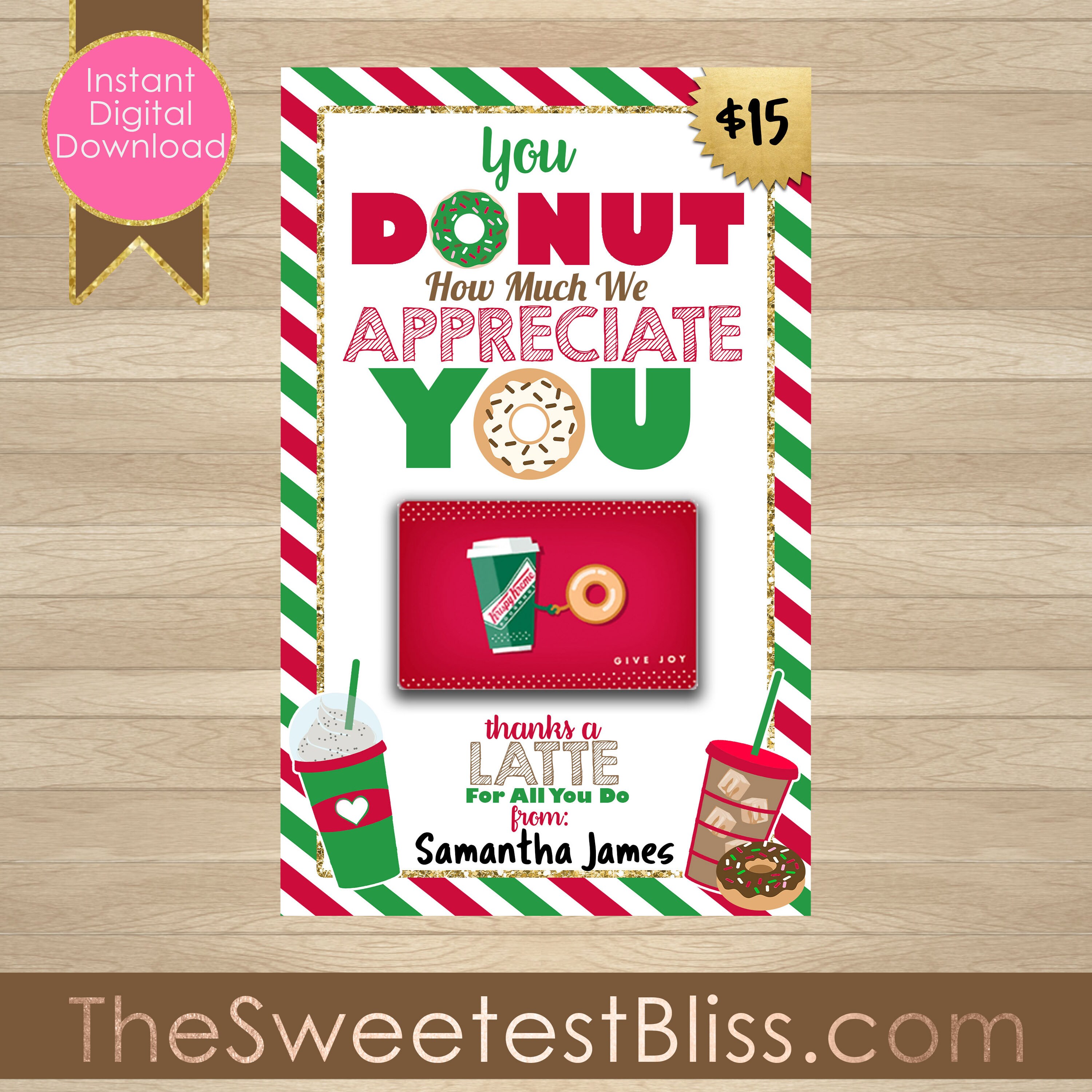 INSTANT DOWNLOAD Krispy Kreme Inspired Teacher Appreciation Etsy