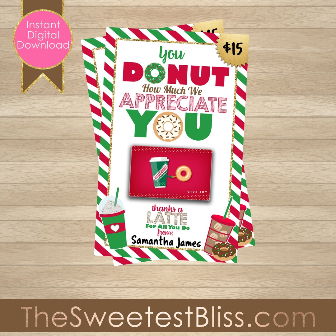 INSTANT DOWNLOAD Krispy Kreme Inspired Teacher Appreciation Teacher