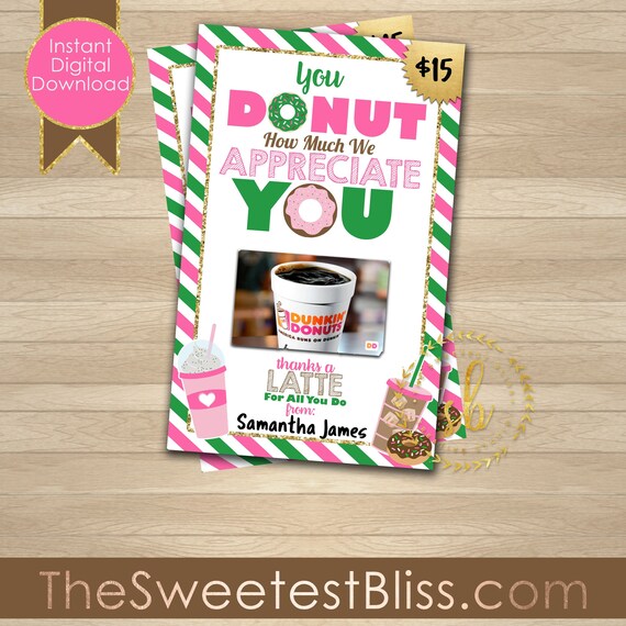 INSTANT DOWNLOAD Krispy Kreme Inspired Teacher Appreciation Teacher