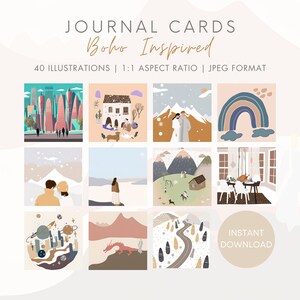 Cartes journal | 40 impressions d'art carrées abstraites | Art polyvalent pour journaux, cartes postales et cartes de voeux
