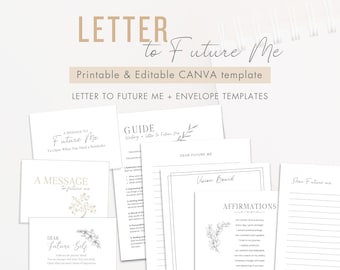 Time Capsule Letter Template, Personalized Letter to Future Me, Printable and Canva Editable, Empowerment Bundle